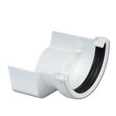 Half-Round/Cast Iron Ogee RH Gutter Adaptor White