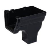 Ogee Gutter Stop End Outlet RH Black