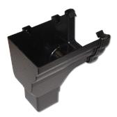 Ogee Gutter Stop End Outlet LH Cast Iron Effect