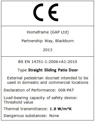 Patio Door CE Mark