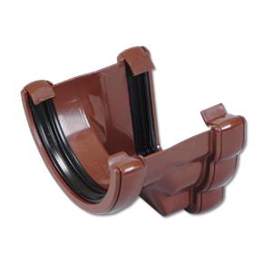 Ogee/Half-Round Gutter Adaptor LH Brown