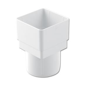 Square/Round Downpipe Adptr White